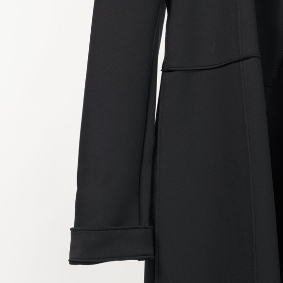 Marie Saint Pierre Black Neoprene Metallic-Neck Open-Front Coat - Picture 6 of 9